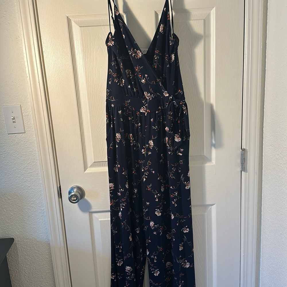 Navy floral jumpsuit